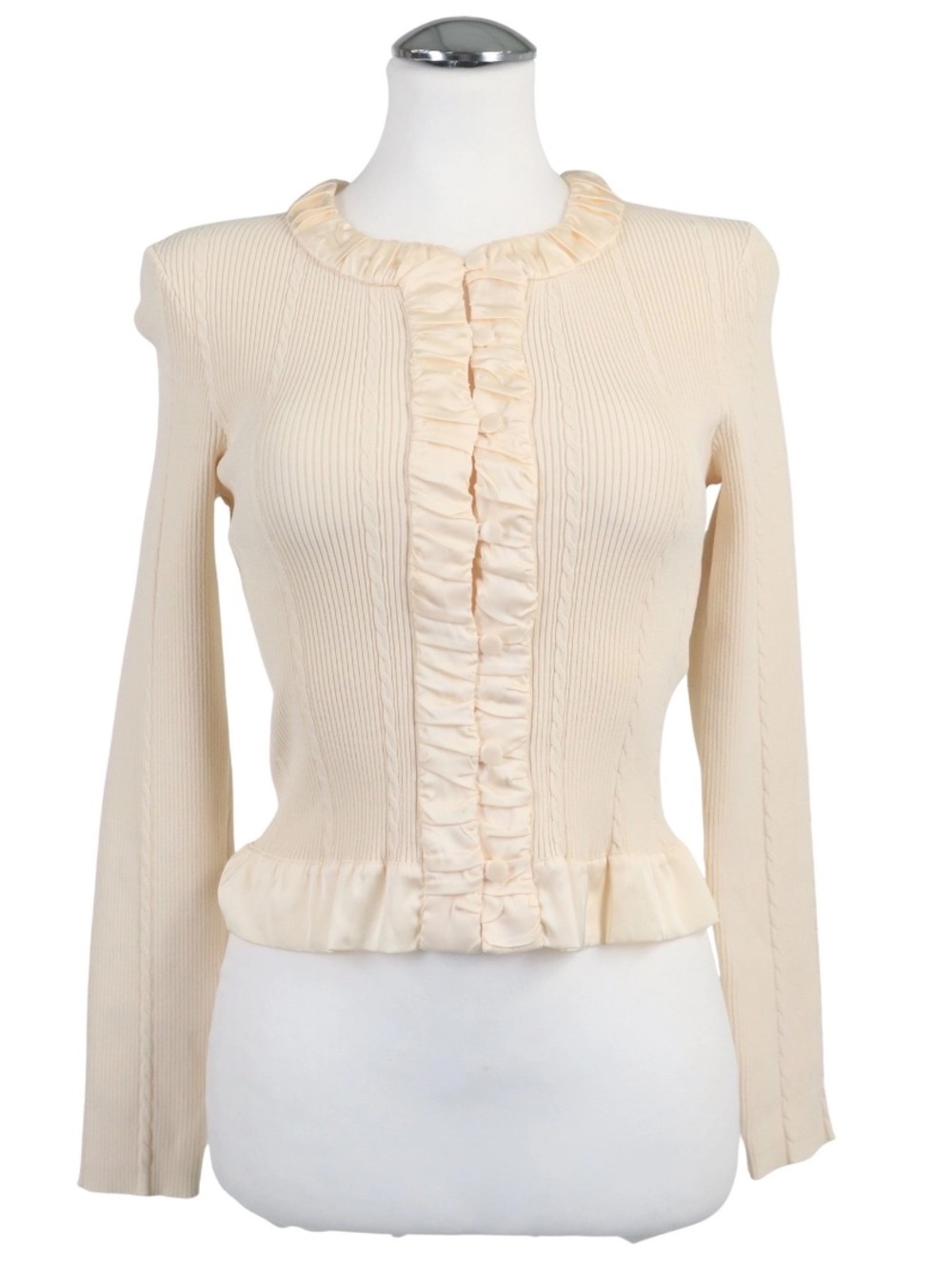 Claudie Pierlot Cream Butter Knit Cardigan Top